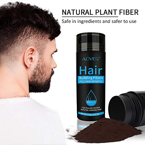 Al'iver Fibras capilares para pérdida de cabello. Spray en polvo. Marrón oscuro. 27,5 g