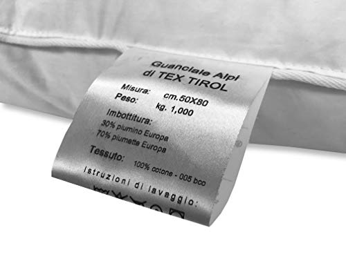 Almohada de plumón de Ganso Tex Tirol © Alpi Made in Italy