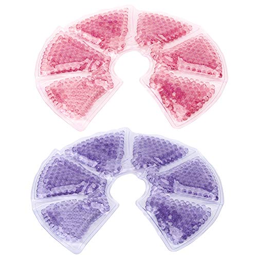 Almohadilla de Lactancia, 2 Piezas Almohadillas de Gel térmicas mamarias Reutilizables 3 en 1 Kit de Almohadillas de Gel para Terapia mamaria Uso en frío y Caliente para Madres Lactantes