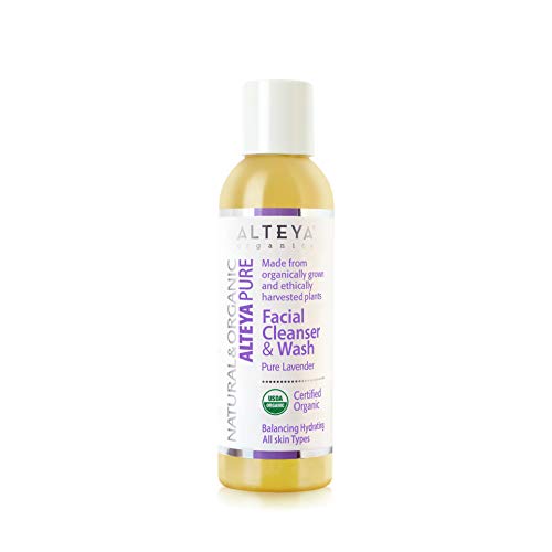 Alteya Organic jabón líquido limpiador facial y lavado 150ml – lavanda pura – con certificado orgánico USDA, jabón biodegradable - producto natural puro– hidrata y balancea todo tipo de piel