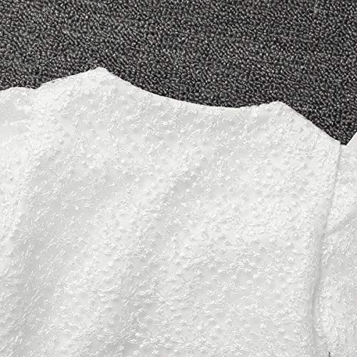 Alvivi Chaqueta Elegante de Fiesta para Niña Bolero Blanco con Perlas de Boda Comunion Cárdigan Satín de Vestido de Fiesta Niña Torera Encaje de Ceremonia Blanco 7-8 años