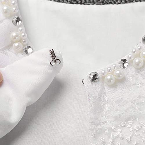 Alvivi Chaqueta Elegante de Fiesta para Niña Bolero Blanco con Perlas de Boda Comunion Cárdigan Satín de Vestido de Fiesta Niña Torera Encaje de Ceremonia Blanco 7-8 años