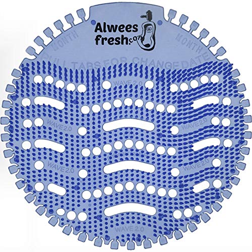 Alwees Fresh - Protector para orinal & desodorizador - Fragancia Verano Azul (10 unidades) - Neutralizador de olores y salpicaduras - Se adapta a todo tipo de Urinales