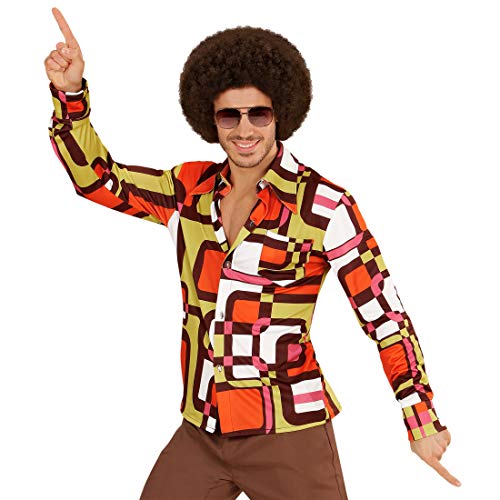 Amakando Camisa para Hombre de los años 70 y 80 Estilo Disco/En Talla XXL (ES 56) / Disfraz de Culto Saturday Night elección para Fiestas de música Popular y carnavales