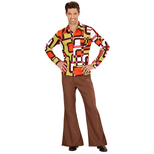 Amakando Camisa para Hombre de los años 70 y 80 Estilo Disco/En Talla XXL (ES 56) / Disfraz de Culto Saturday Night elección para Fiestas de música Popular y carnavales
