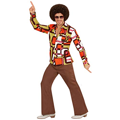 Amakando Camisa para Hombre de los años 70 y 80 Estilo Disco/En Talla XXL (ES 56) / Disfraz de Culto Saturday Night elección para Fiestas de música Popular y carnavales