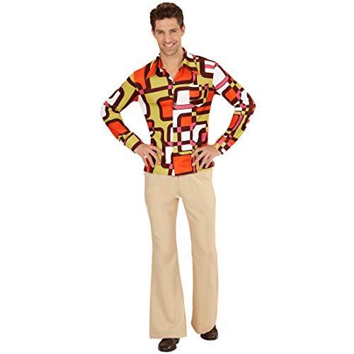 Amakando Camisa para Hombre de los años 70 y 80 Estilo Disco/En Talla XXL (ES 56) / Disfraz de Culto Saturday Night elección para Fiestas de música Popular y carnavales