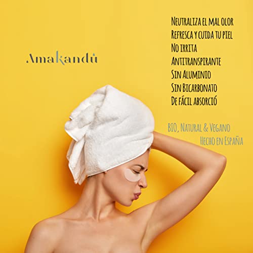 Amakandu Desodorante Sólido Orgánico & Vegano_50 ML_piel fresca_antitranspirante_elimina olores desagradables (Lemongrass & Rosas)