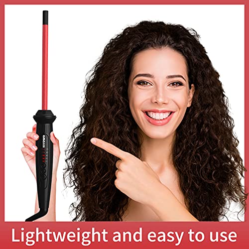 Amasiss Rizador pelo Profesional Tenazas para Rizar el Pelo Tenacilla Ultra Fina de 10 mm, Recubrimiento Cerámico, 5 Ajustes Temperatura, 60 min Apagado Automático