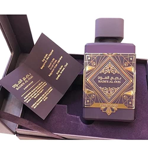 Amatista Badee Al Oud 100 ml Perfume para mujer - Perfume rosa para mujer EDP spray - Vainilla, rosa, Oud perfume regalo para mujer- Un aroma seductor para atraer a los sentidos