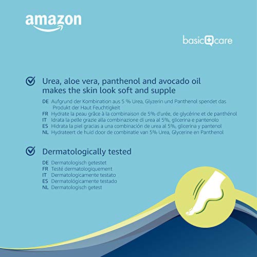 Amazon Basic Care Crema de pies cuidado diario con aguacate - Pack de 4 (4 tubos de 75 ml)