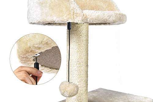 Amazon Basics - Árbol con varias torres para gatos, grande, 61x154,9x48,3 cm, beige