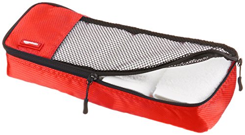 Amazon Basics - Bolsas de equipaje alargadas (4 unidades), Rojo