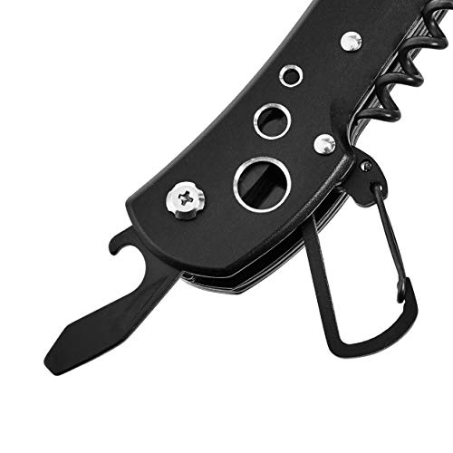 Amazon Basics - Navaja de bolsillo multiusos 15 en 1 con funda de nailon