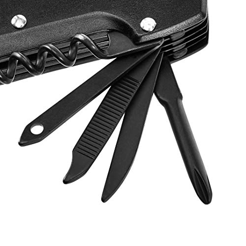 Amazon Basics - Navaja de bolsillo multiusos 15 en 1 con funda de nailon