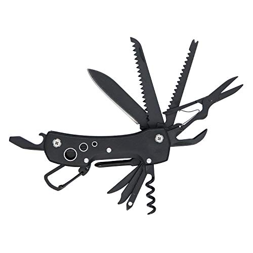 Amazon Basics - Navaja de bolsillo multiusos 15 en 1 con funda de nailon