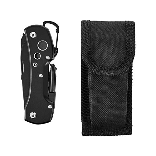 Amazon Basics - Navaja de bolsillo multiusos 15 en 1 con funda de nailon