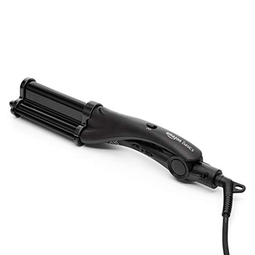 Amazon Basics - Plancha de pelo Deep Waver con PTC con varias configuraciones de calor, color negro