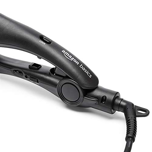 Amazon Basics - Plancha de pelo Deep Waver con PTC con varias configuraciones de calor, color negro