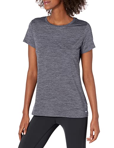 Amazon Essentials 2-Pack Tech Stretch Short-Sleeve Crew T-Shirt athletic-shirts, Charcoal Radiant Raspberry Heather, X-Large