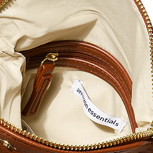 Amazon Essentials Bolsa Cruzada con Cierre de Solapa Cepillo para Zapatos, Coñac, One Size A US