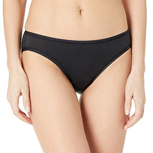 Amazon Essentials Cotton Stretch Bikini Panty, 6-Pack baño, Negro (Black), Small