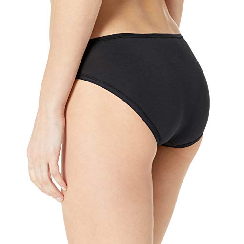 Amazon Essentials Cotton Stretch Bikini Panty, 6-Pack baño, Negro (Black), Small