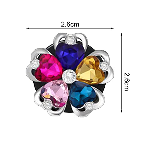 Ambientador Creativo para Coche Clip De Aromaterapia para Coche Forma De Flor De Cinco Hojas Buen Olor Faux Crystal Auto Aire Acondicionado Ventilación Clip De Perfume para Coche Rosa