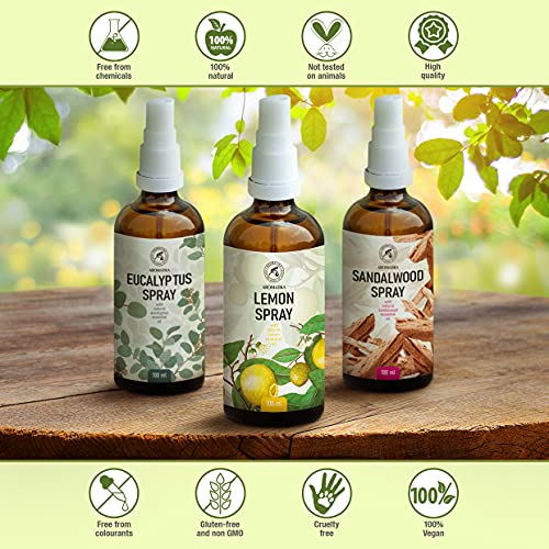 Ambientador Pulverizador con Aceite Esencial de Limón 100ml - Perfumador Hogar - Perfume de Interior - Fragancia Limón - Spray Almohada - Ambientador Armario Ropa - Perfumador Spray