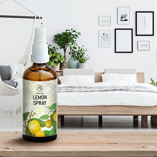 Ambientador Pulverizador con Aceite Esencial de Limón 100ml - Perfumador Hogar - Perfume de Interior - Fragancia Limón - Spray Almohada - Ambientador Armario Ropa - Perfumador Spray