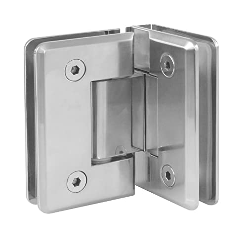 Amig | Bisagra Ducha Fija en L de Zamak| 88 x 54 mm | Modelo B | Niquel Mate | Indicado para Mamparas de Ducha de Cristal | 8-12 mm de Espesor | Carga Máxima por Par: 35 kg