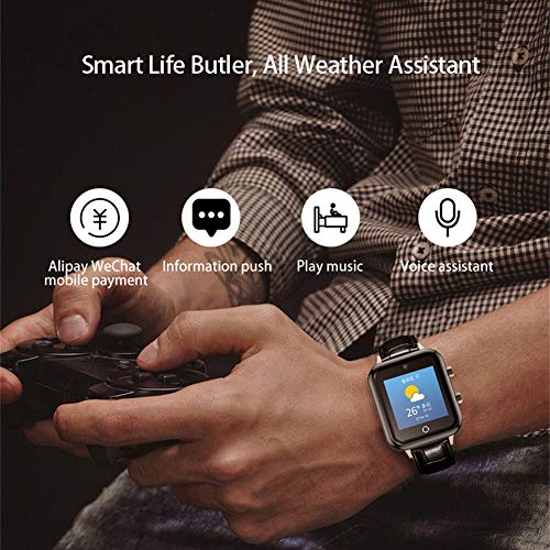 AMLILY Smart Watch 4G Tarifa cardíaca Monitor de la presión arterial SIM Network GPS WIFI Bluetooth Video Call Mobile Payment Smart AI Traducción en línea Descarga la aplicación Bluetooth Watch,Marrón