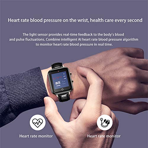 AMLILY Smart Watch 4G Tarifa cardíaca Monitor de la presión arterial SIM Network GPS WIFI Bluetooth Video Call Mobile Payment Smart AI Traducción en línea Descarga la aplicación Bluetooth Watch,Marrón
