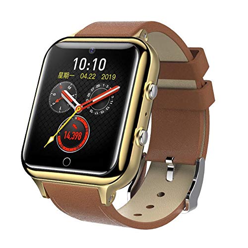 AMLILY Smart Watch 4G Tarifa cardíaca Monitor de la presión arterial SIM Network GPS WIFI Bluetooth Video Call Mobile Payment Smart AI Traducción en línea Descarga la aplicación Bluetooth Watch,Marrón