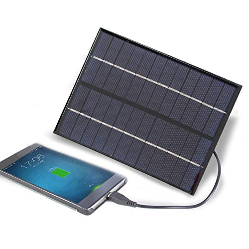 AMONIDA 【Venta del día de la Madre】 Módulo Solar, Panel Solar portátil, 2W para montañismo, Acampada, Escalada, Viaje Largo