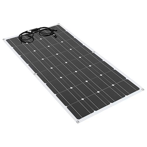 AMONIDA 【Venta del día de la Madre】 Panel Solar, Tablero de Carga Solar Panel Solar semiflexible 100W, para Turismo Ciclismo Camping Senderismo