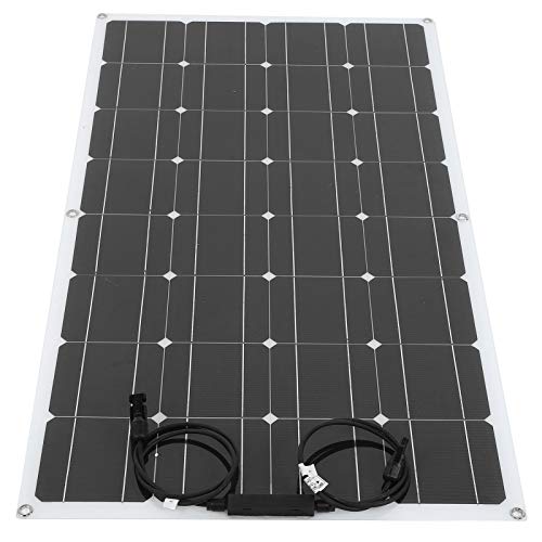 AMONIDA 【Venta del día de la Madre】 Panel Solar, Tablero de Carga Solar Panel Solar semiflexible 100W, para Turismo Ciclismo Camping Senderismo