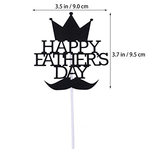 Amosfun 10 Unidades Feliz Padre, día Pastel, Toppers de Papel, Barba Pastel, Topper, día del Padre, cumpleaños, Festival, decoración (Corona)