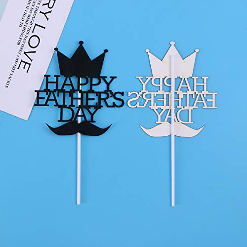 Amosfun 10 Unidades Feliz Padre, día Pastel, Toppers de Papel, Barba Pastel, Topper, día del Padre, cumpleaños, Festival, decoración (Corona)