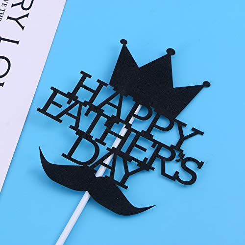 Amosfun 10 Unidades Feliz Padre, día Pastel, Toppers de Papel, Barba Pastel, Topper, día del Padre, cumpleaños, Festival, decoración (Corona)