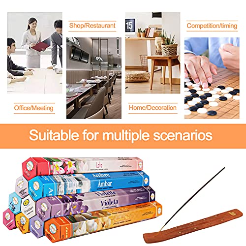 Amzeeniu Juego de Varillas de Incienso 240 Varitas de Incienso,12 Cajas Incienso Set para meditación,SPA,Yoga,Perfumados Aromaterapia12 Fragancias Diferentes con 1 Portaincienso,el Porta Incienso Que