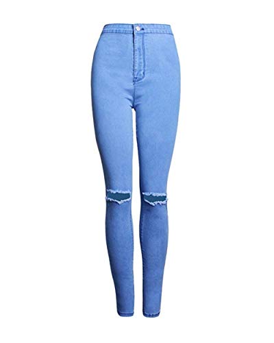 Anaisy Pantalones Vaqueros De Mujer Pantalones La En Rotos Pitillo Rodilla Jeans De Cintura Joven Alta Pantalón Agujeros De Cintura Alta Pantalones De Lápiz De Cher Grietas Women