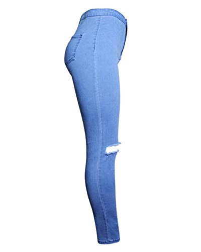 Anaisy Pantalones Vaqueros De Mujer Pantalones La En Rotos Pitillo Rodilla Jeans De Cintura Joven Alta Pantalón Agujeros De Cintura Alta Pantalones De Lápiz De Cher Grietas Women