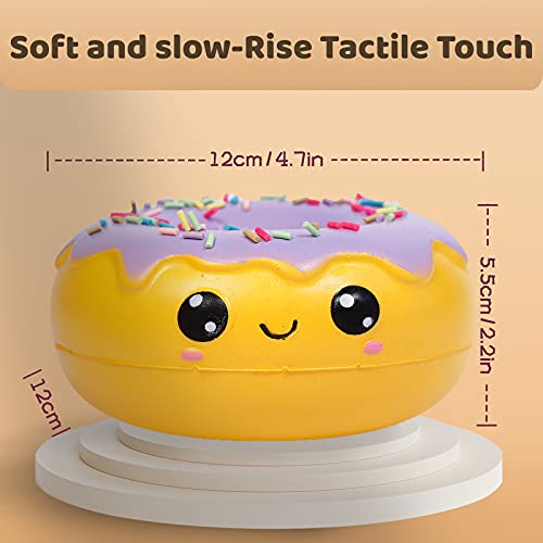 Anboor 4 Piezas Squishies Hot Dog Cake Pan Donut Kawaii perfumado Suave Lento Aumento Squeeze Alivio del estrés niños Juguete