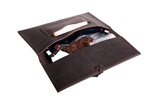 ANDERS BOLSA FUNDA DE TABACO DE LIAR PITILLERA DE CUERO MARRÓN CALABERA