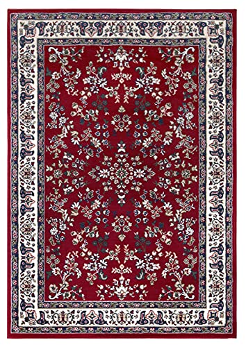 andiamo alfombra oriental clásica, alfombra persa – patrón oriental, alfombra tejida, alfombra de pelo corto – 160x230 cm rojo