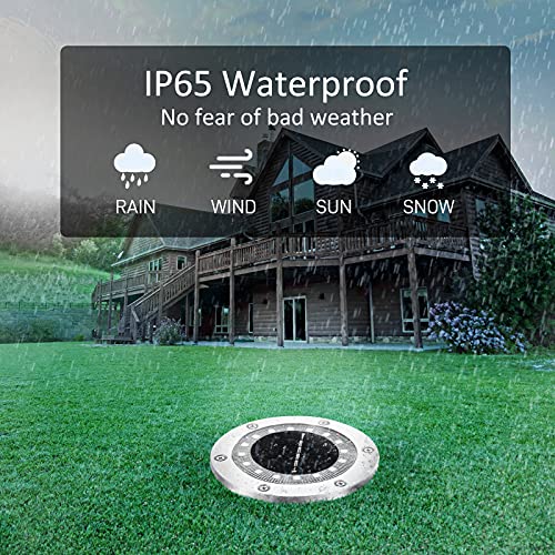 aneeway RGB Luces Exterior Solar 16 Leds Tierra Luz Lámparas Solares 6 Piezas Jardin Multicolor Decoracion para Calzada Césped Junto a la Piscin