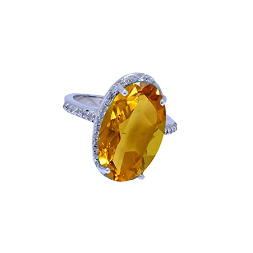 Anillo de plata de ley 925 de citrino amarillo facetado de piedras preciosas naturales - joyería más vendida tiendas regalo para amigos anillo más alto -SR2-CIT-FC-1123-h uk, Piedra, Citrine