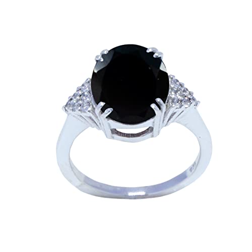 Anillo de plata maciza de ónix negro facetado de piedras preciosas reales - joyería más vendido tiendas regalo para aniversario más alto anillo -SR2-BON-FC-1127-h uk, Piedra, Onyx