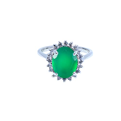 Anillo de plata sólida de ónix verde facetado de piedras preciosas reales - joyería más vendido tiendas regalo para aniversario apilar anillo -SR2-GON-FC-1117-h uk, Piedra, Ónice verde